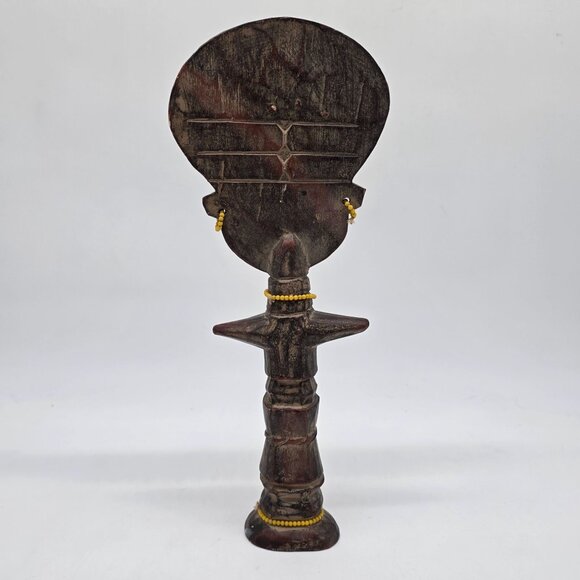 Vintage African Wood Sculpture Carved Statue Ashanti Ghana Fertility Doll 13" - Picture 8 of 10